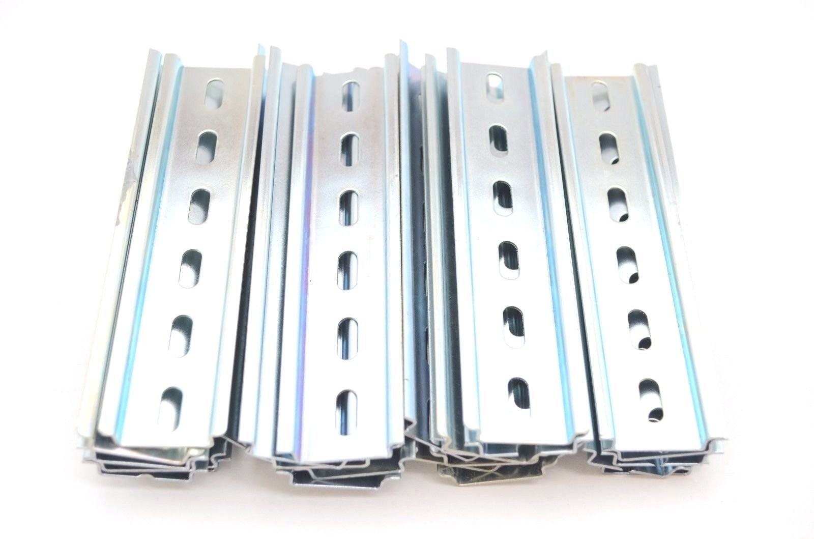 30 Pieces DIN Rail Slotted Steel Zinc Plated RoHS 6" Long 35mm Wide 7.5mm Hig...