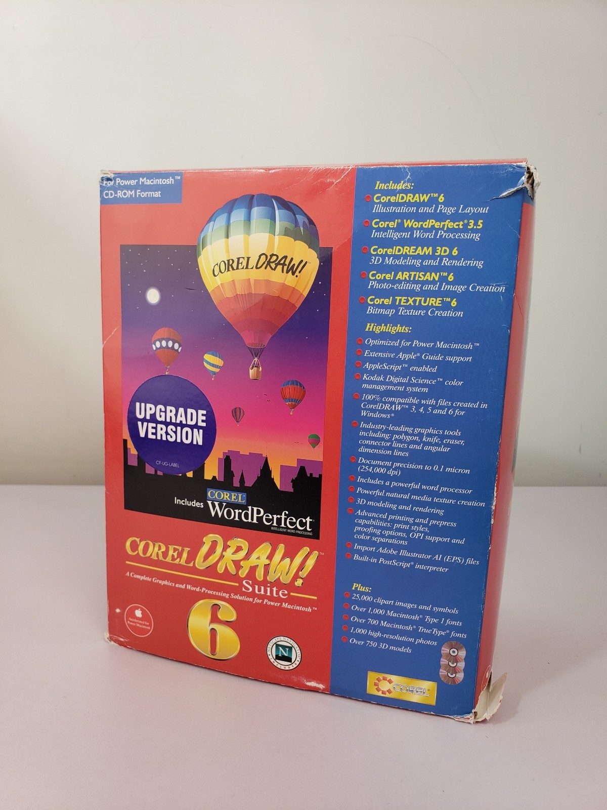 Corel Draw Suite 6 Power Mac 3 Disc Word Perfect 3.5 Sealed CD-ROMs Vtg Software