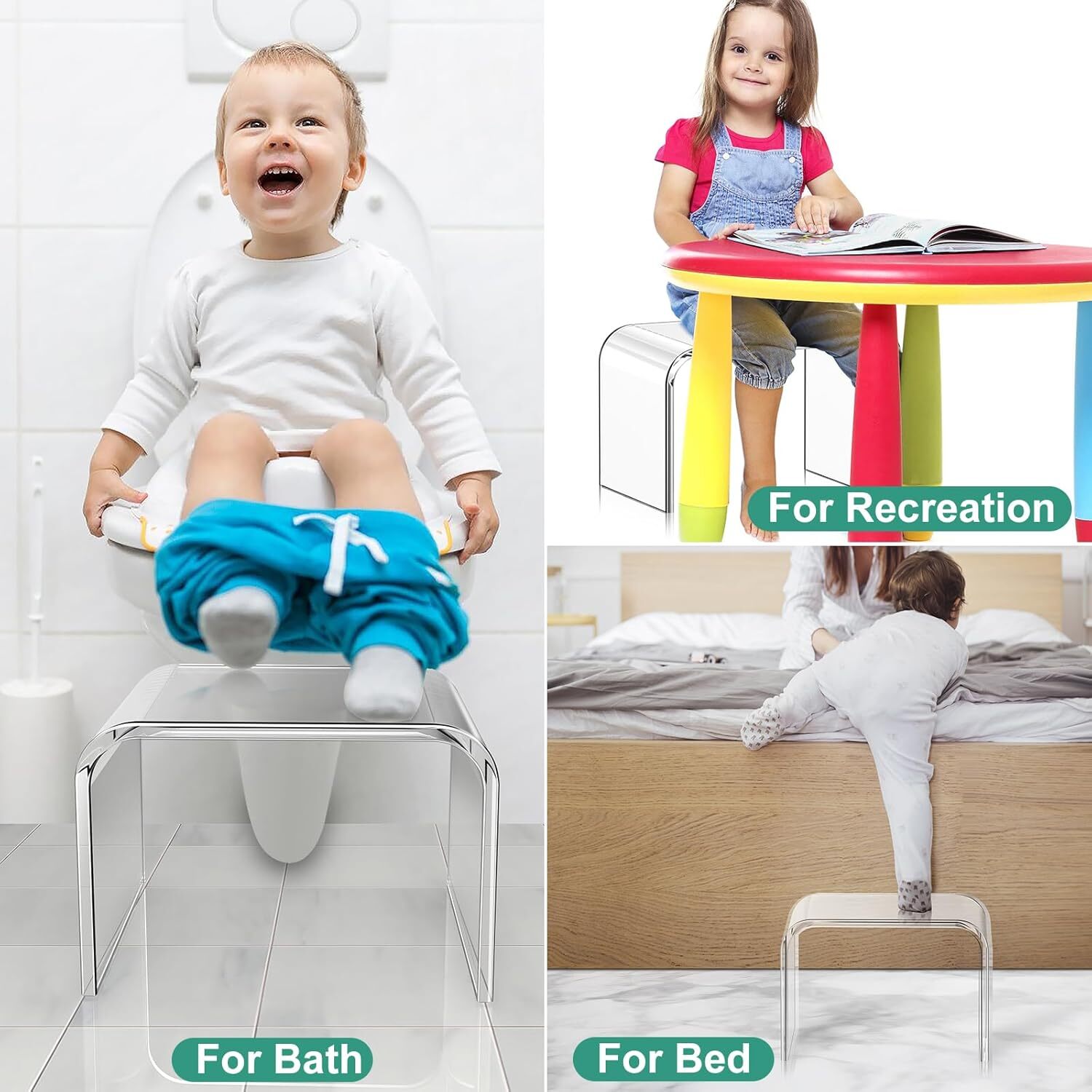 Acrylic Step Stool, Closet Non-Slip Footstool, 9'' Kids Toilet Stool