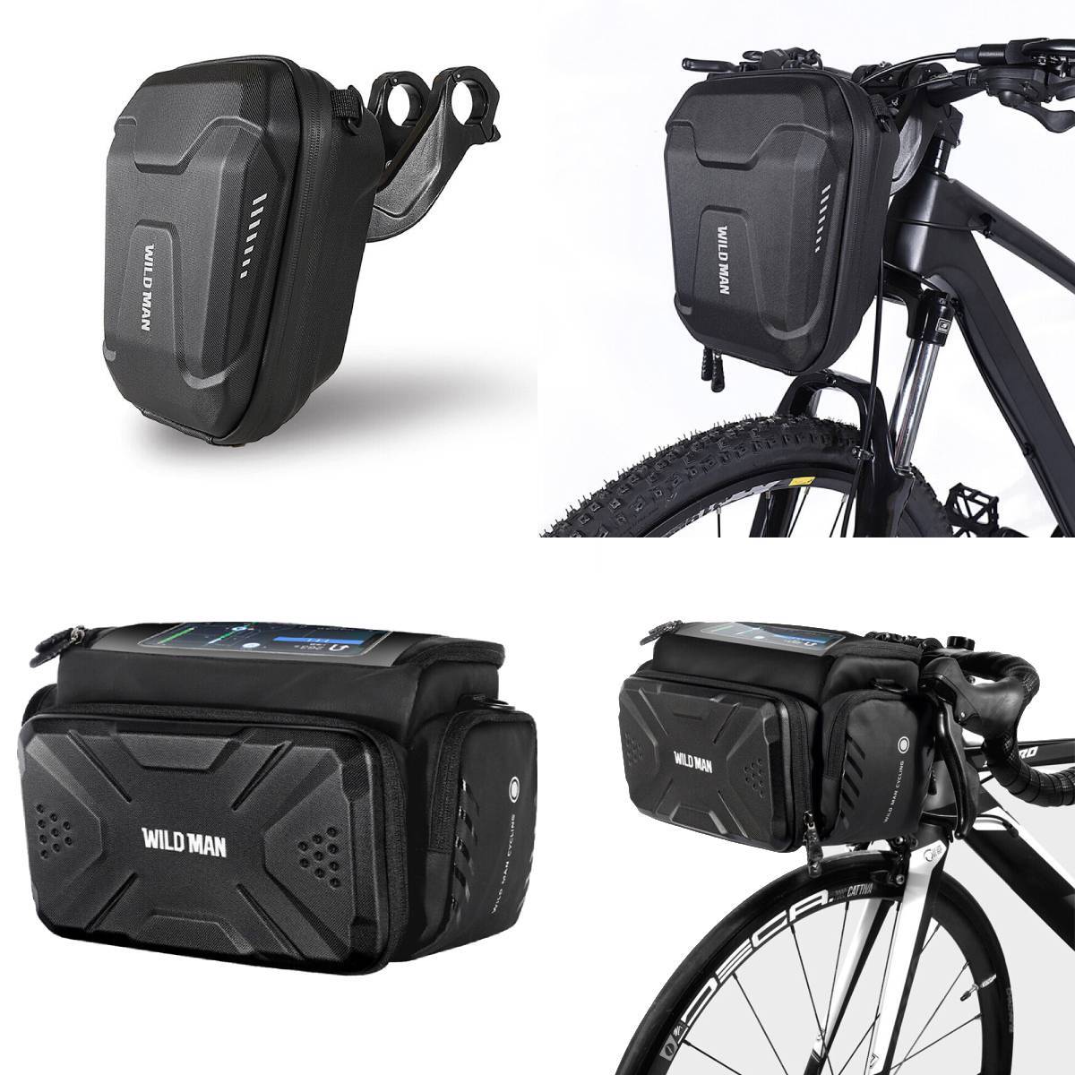 WILD MAN Outdoor Cycling MTB Bike Bicycle Scooter Front Bag Waterproof Hard Case