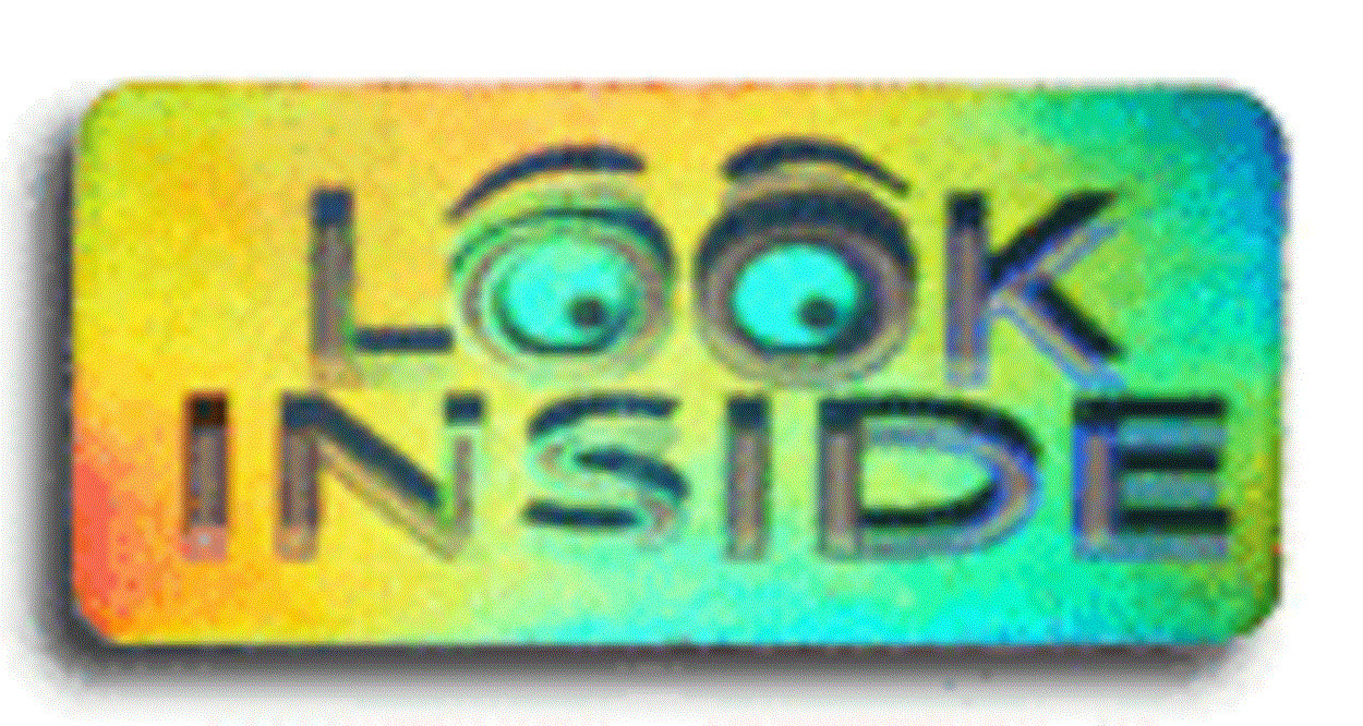 100 to 1000 Look Inside 17mm x 36mm  Hologram Adhesive Sticker Labels