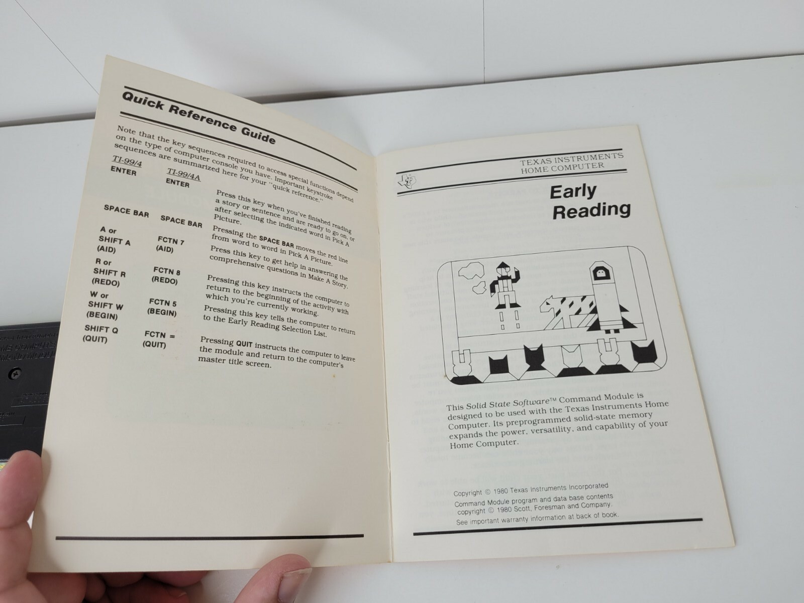 Texas Instruments Home Computer Early Reading Command Module Applications Manual