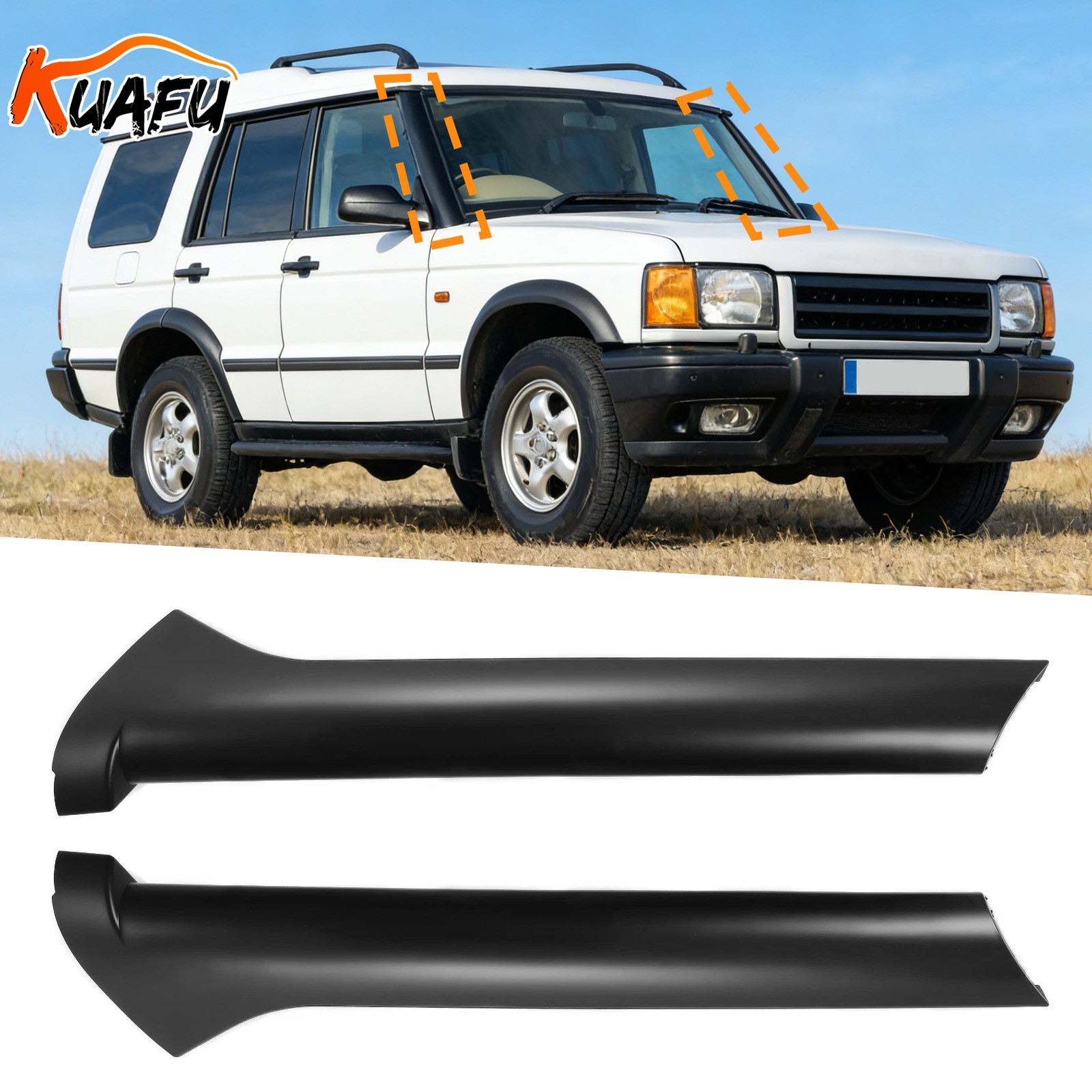 For Land Rover Discovery II 2 99-04 Windshield A Post Pillar Trim Molding Pair