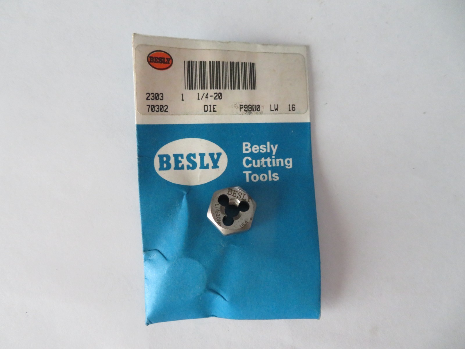 1 pcs BESLY Cutting Tools 1/4-20 NC Hex Rethreading Carbon Steel Die USA