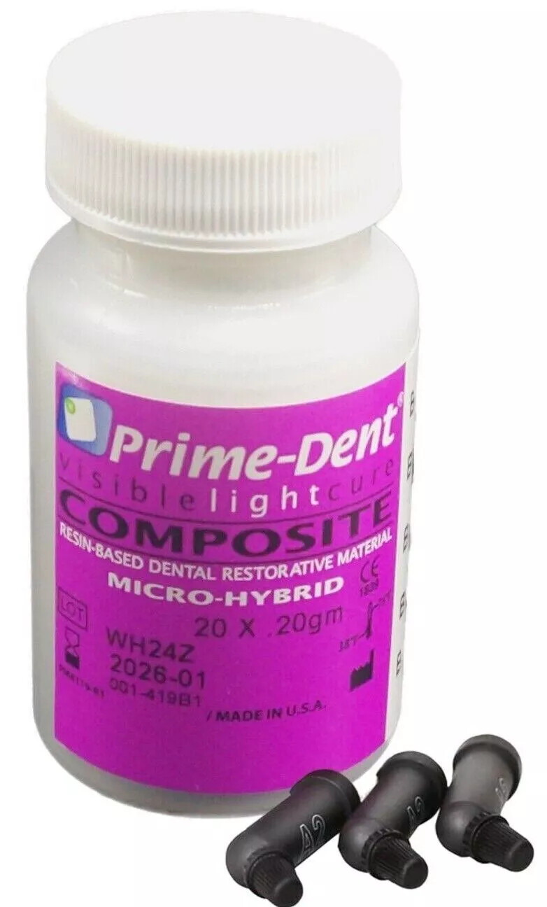 Prime Dental Visible Light Cure Composite Micro Hybrid Capsules (20/pk)