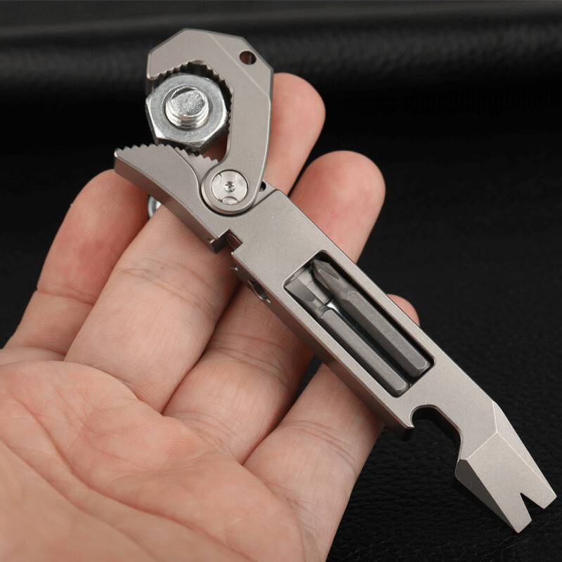 New TC4 Titanium Crowbar Pry Bar Wrench Spanner Bottle Opener Clip Quality Tool