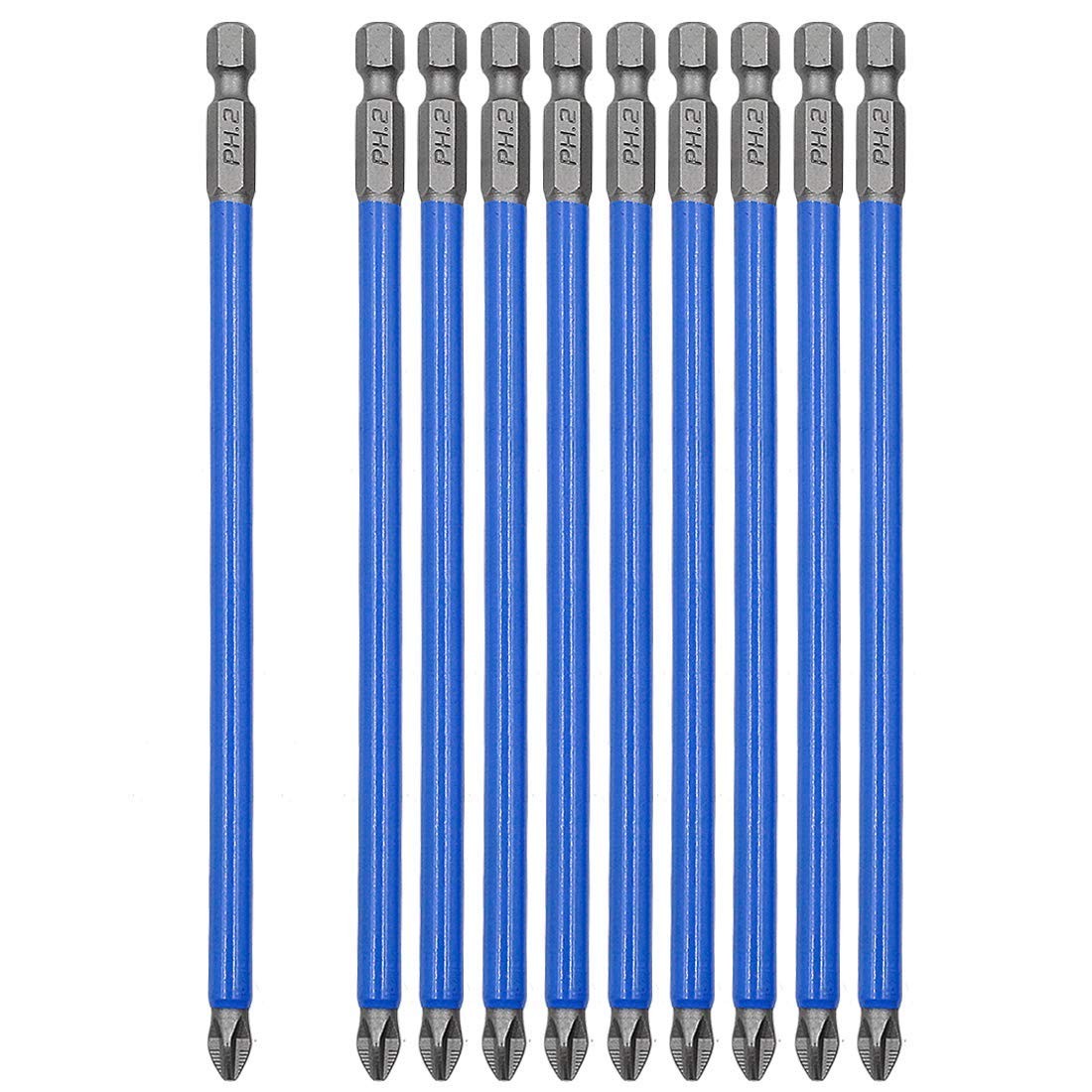 10pcs 6 Inch Magnetic Long Hex Phillips Screw Head Electric Screwdriver Bits Set