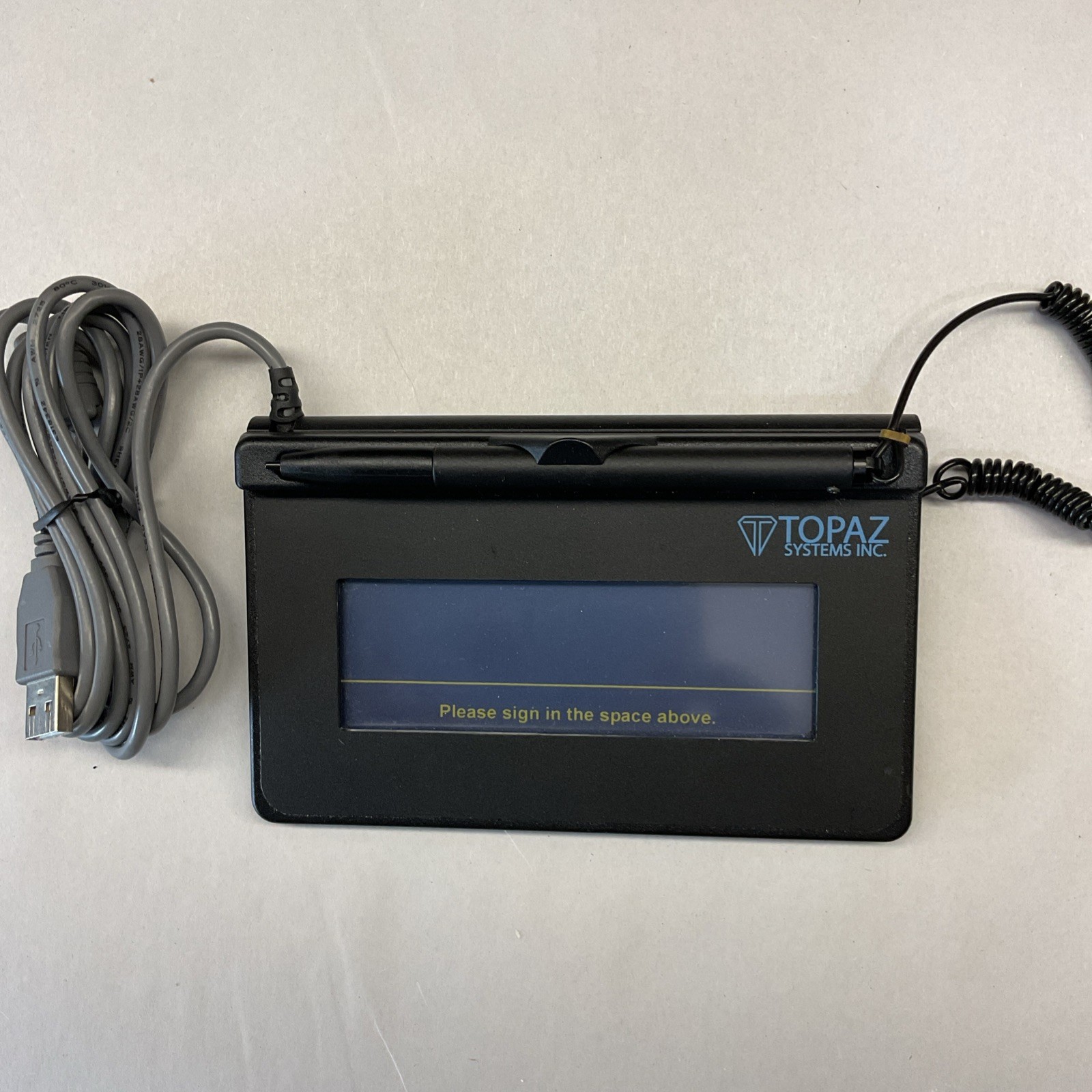 Topaz SigLite T-S460-HSB-R USB Electronic Signature Pad 1x5 Tested Working