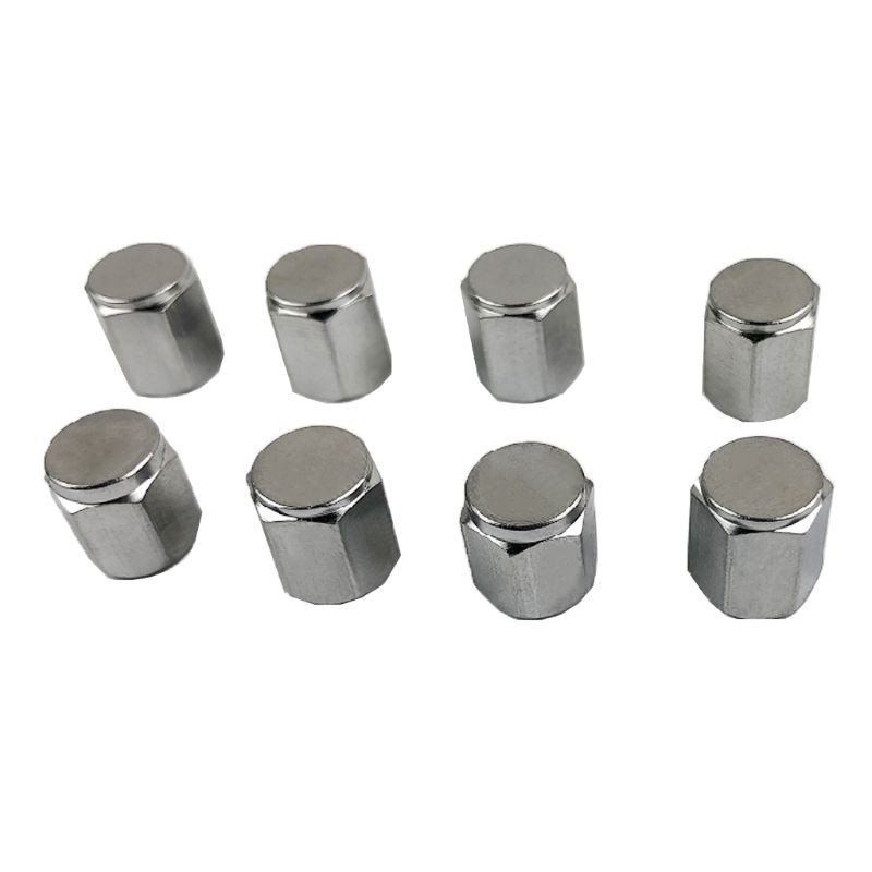Brass (8 Pack) Tire for Valve Caps Silver Aluminum Hexagonal Cap