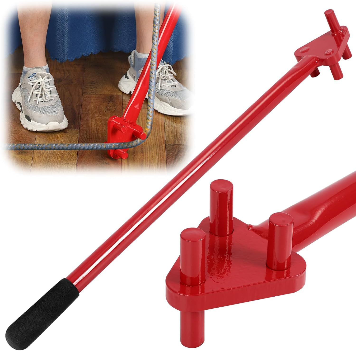 Rebar Bender for 5/8 Inch Bars Manual Bending Machine Rebar Tools Bar Reverse He