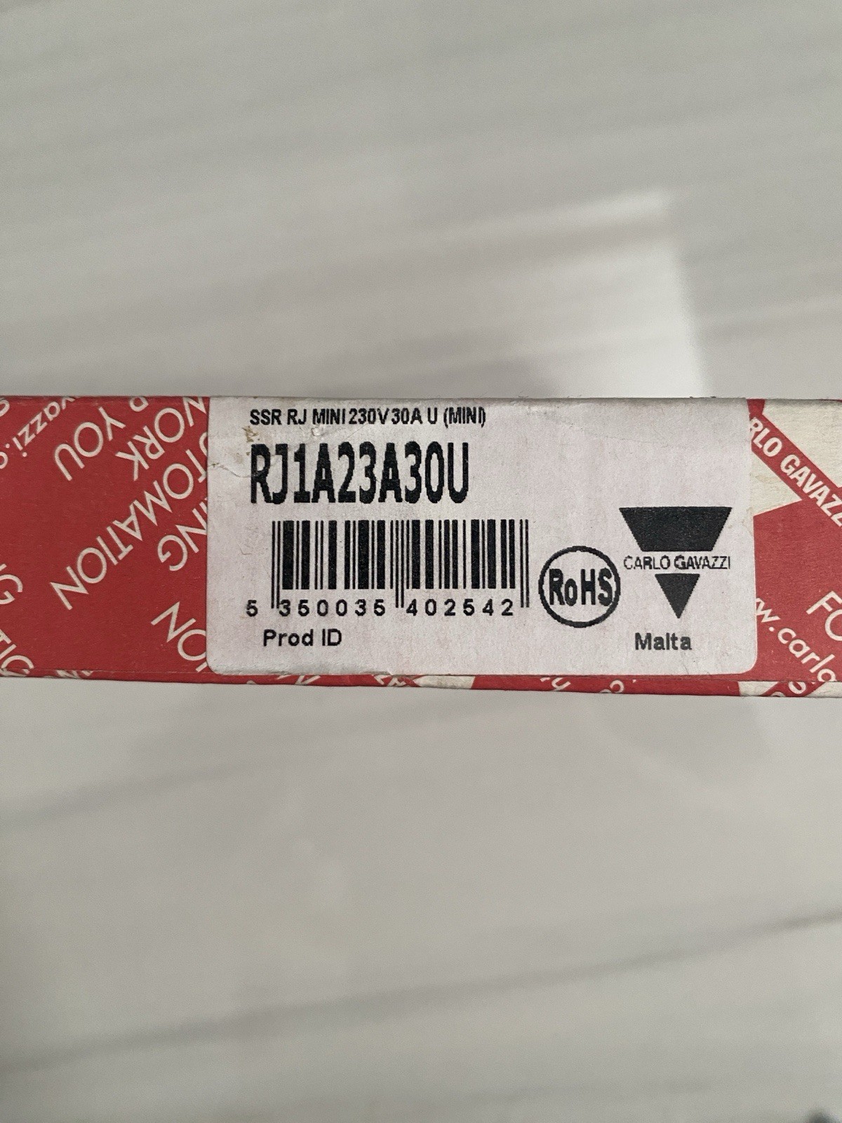 Carlo Gavazzi RJ1A23A30U Solid State Relay 230VAC 30A SPST Indicator 4-Pin