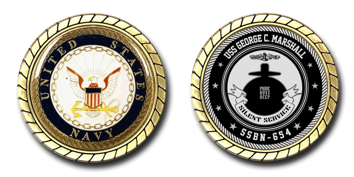 USS George C. Marshall SSBN-654 Challenge Coin Officially Licensed US Navy