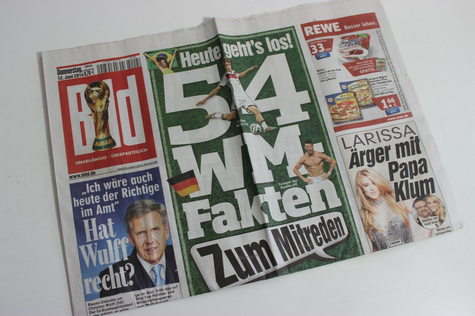 BILDzeitung 12/06/2014 June 12/6/2014 Special Occasion Gift
