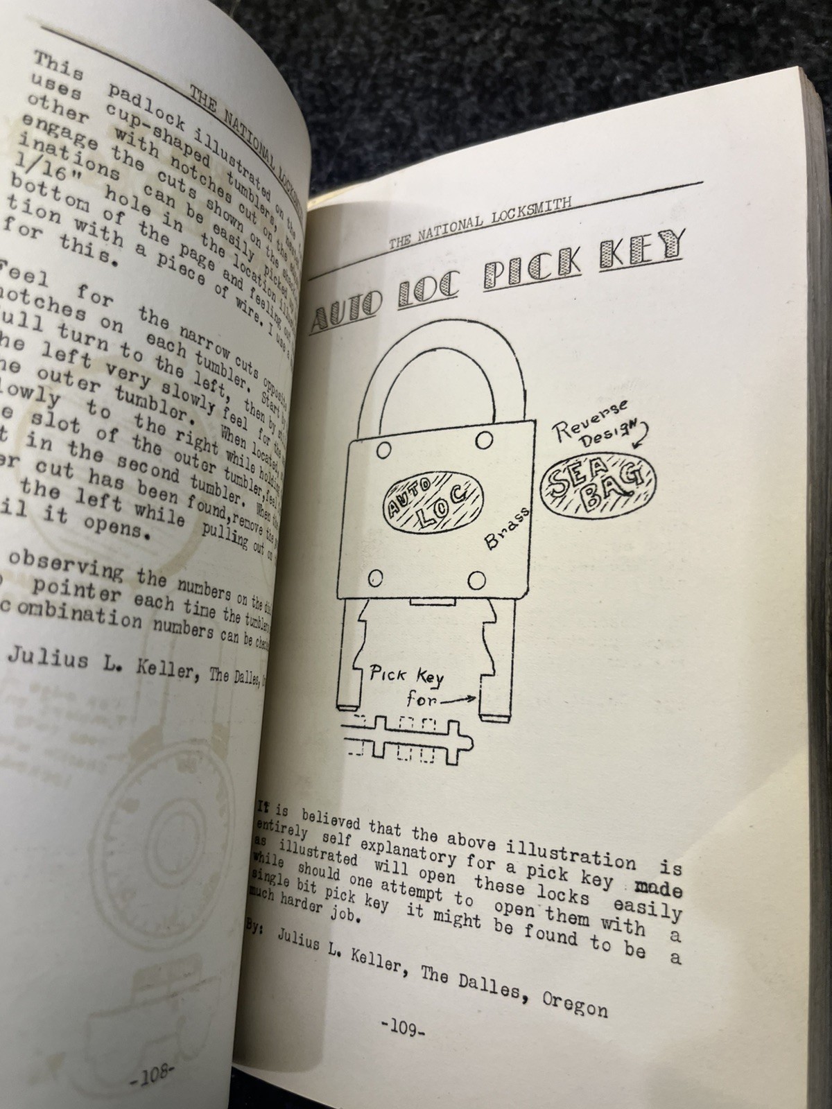 Dec 1938 The National Locksmith Hand Book Codes Book