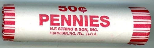 Uncirculated penny rolls of 50 coins tails both ends 2022 or 2023p