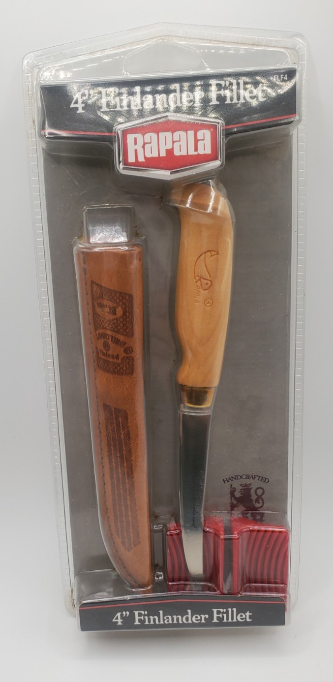 Rapala 4"  Finlander Fillet Knife  J.Marttiini Leather Sheath Sharpener FLF4
