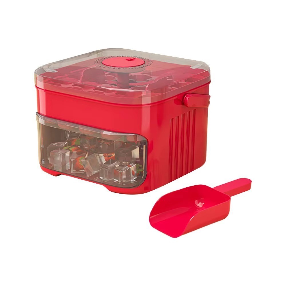 50-Cube Ice Maker with Easy Press Cap Double Layer Ice Cube Maker RefrigeratorUK