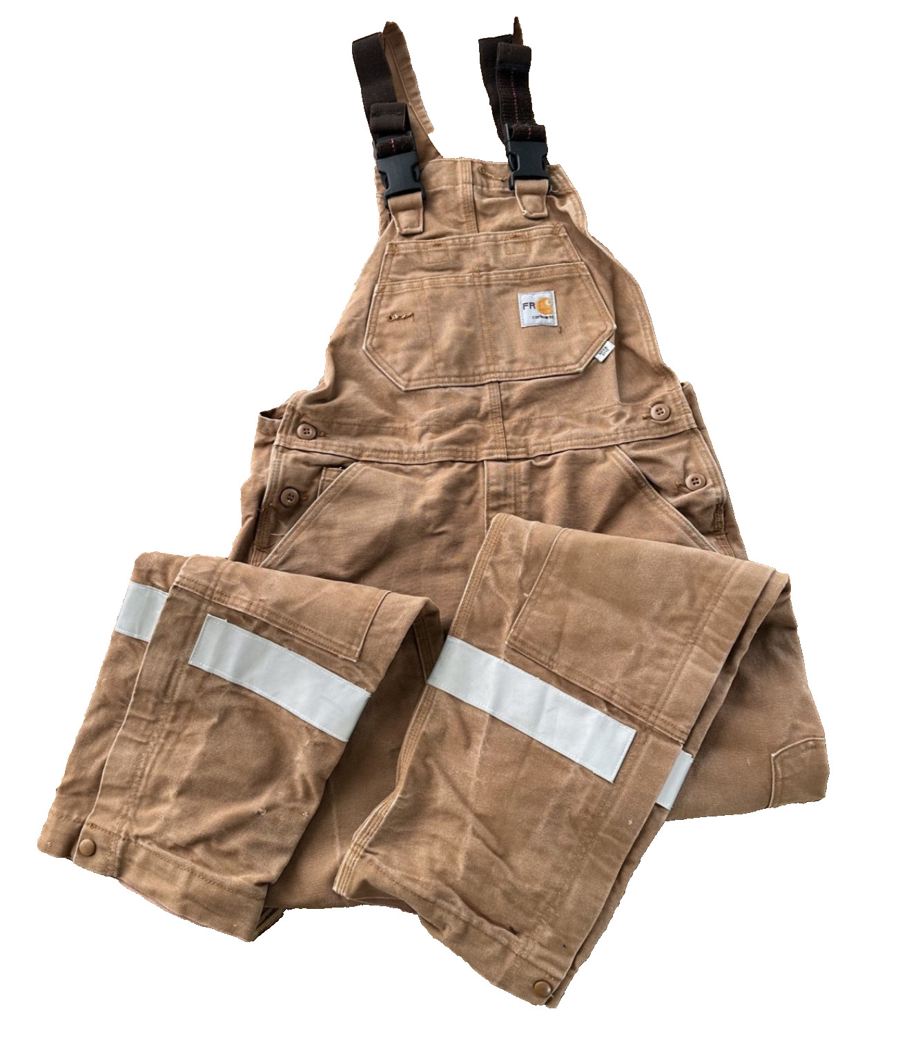 Carhart Overalls, FR 2112, Double Knee, 3/4 Leg Zip, Tan, 32X34, 100% Cotton