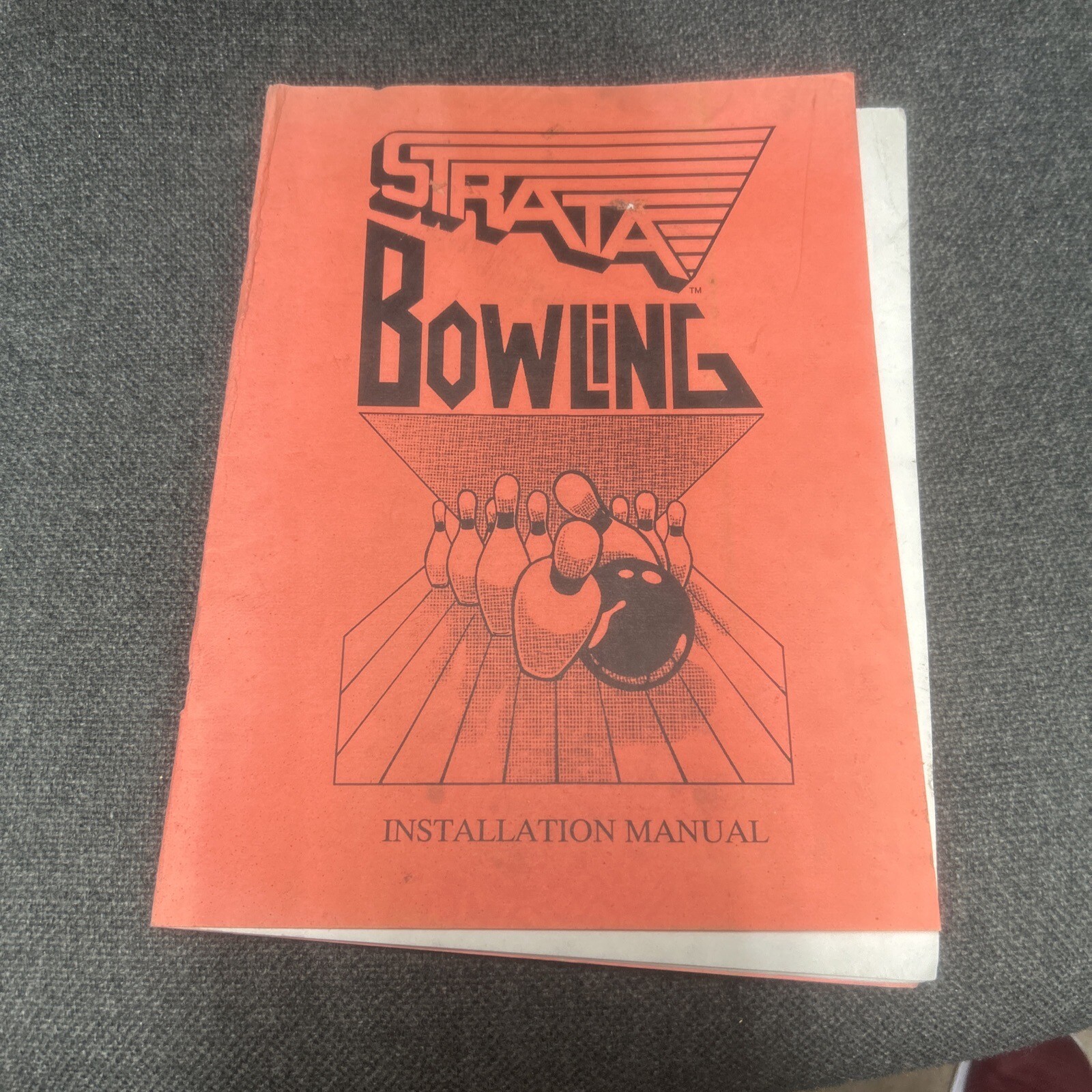 Strata BOWLING Arcade Video Game Manual - good used original