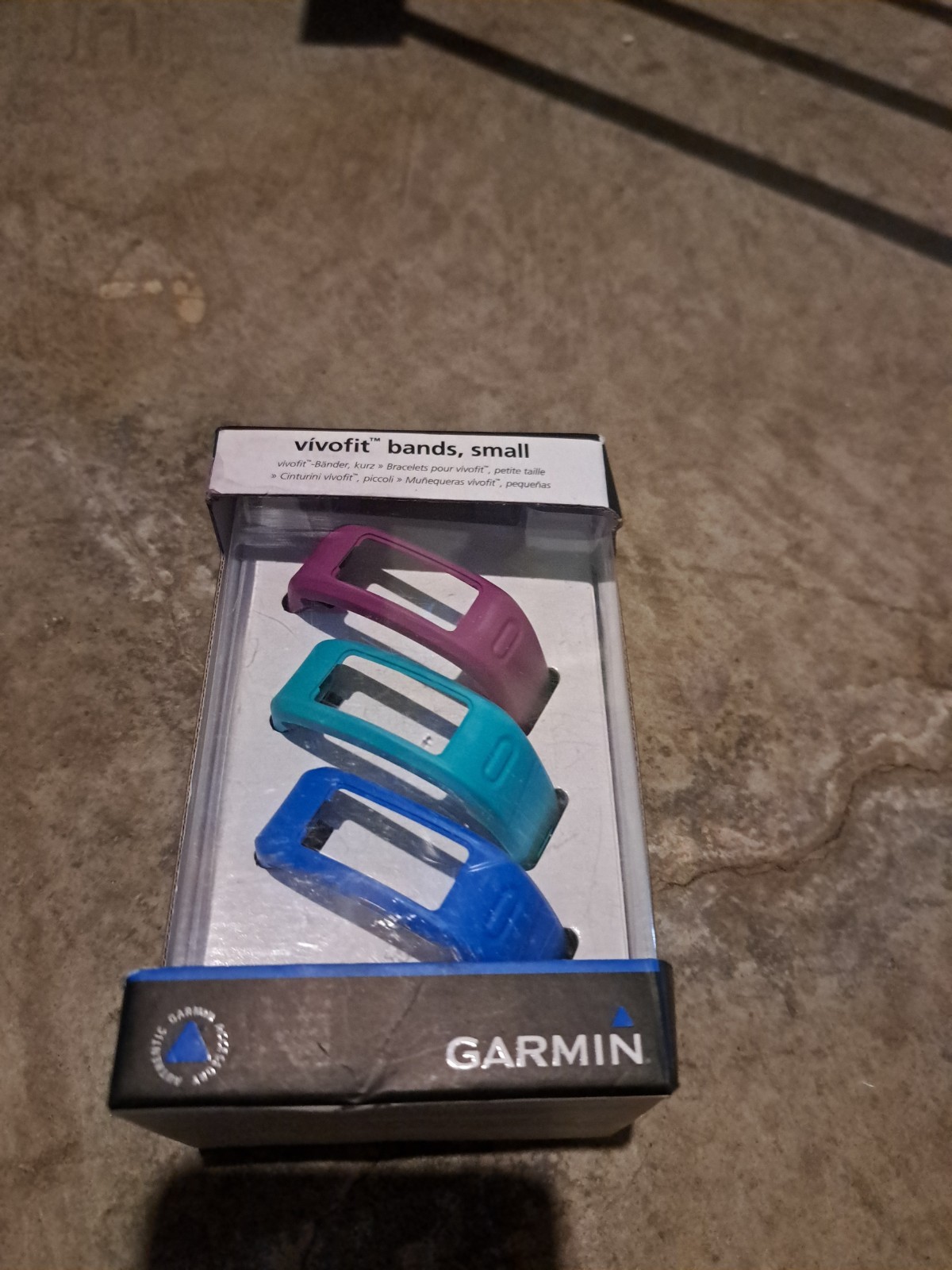 NEW Genuine GARMIN Brand Vivofit Replacement Bands Large 3 Pack-Purple Teal Blue