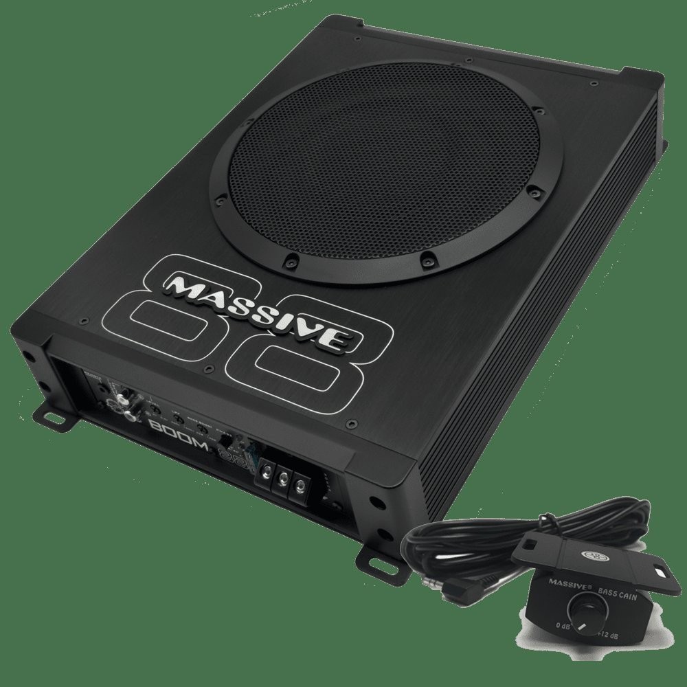 Massive Audio Boom88 - Car Powered Subwoofer, Under Seat Slim Hideaway, Low...
