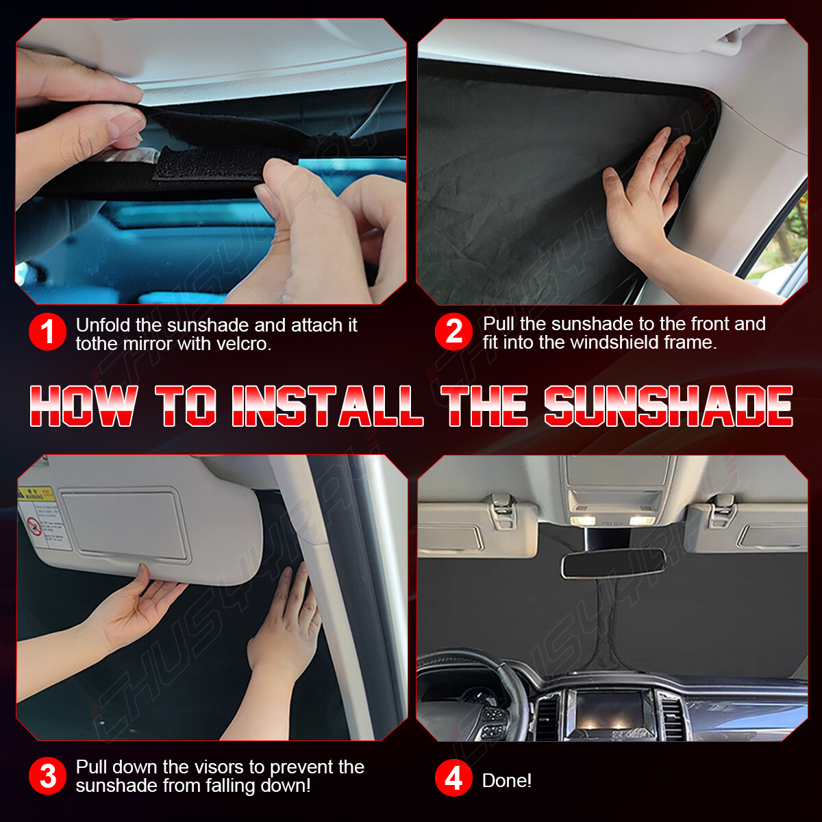 For Chevy Silverado Foldable Sun Visor Shade Windshield Window Cover UV Block 1