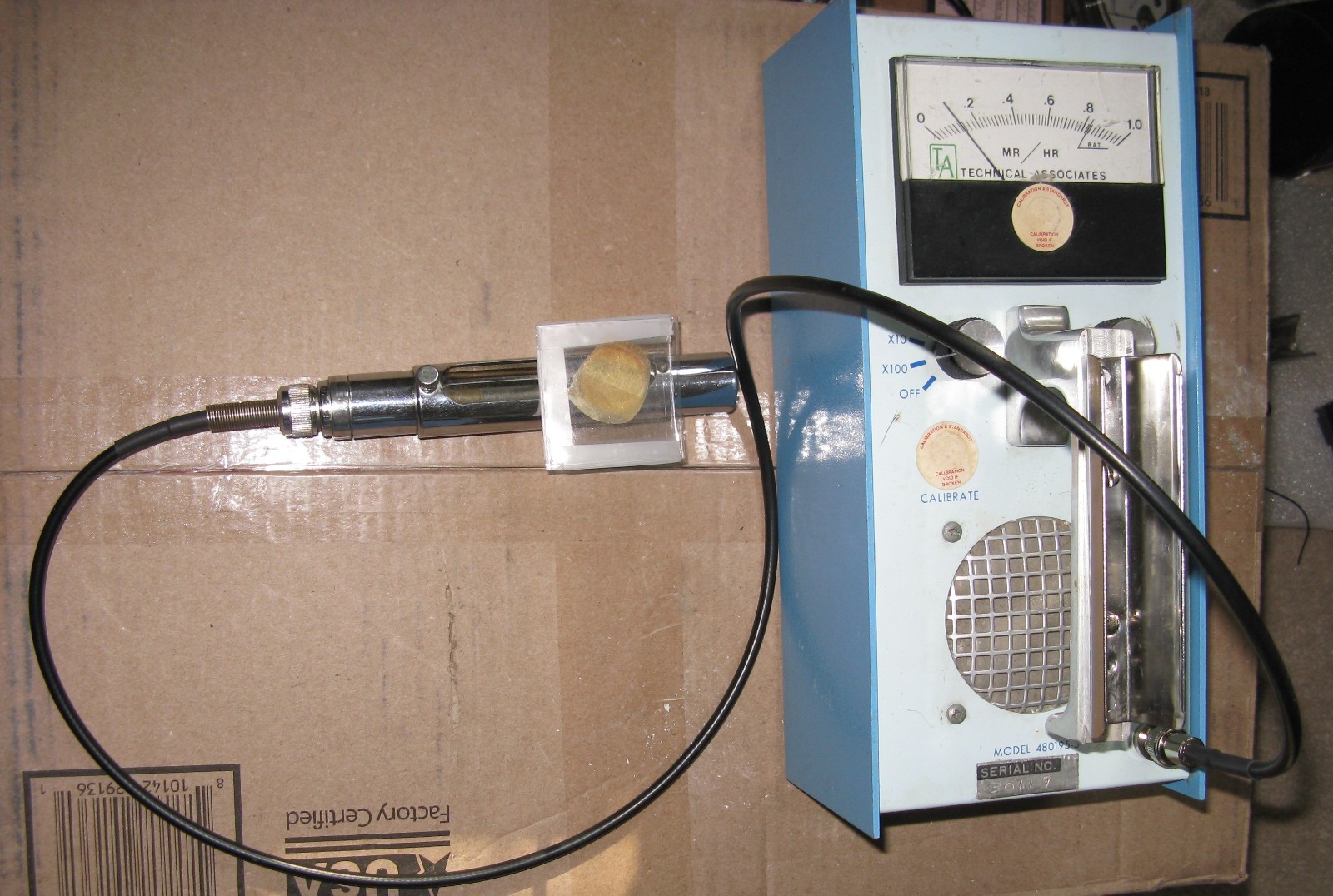 Technical Associates Geiger Counter W/ Hardwall Probe, Refurbished & Working