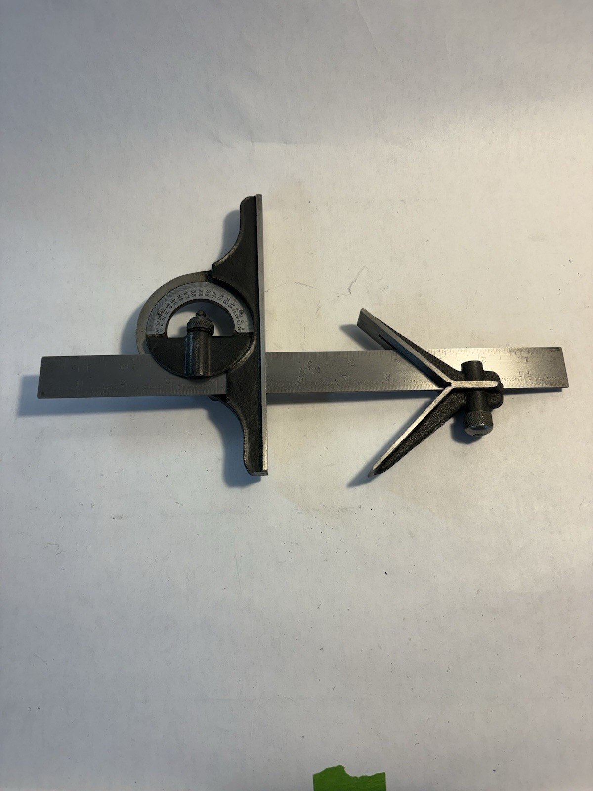 Protractor/ Level & Center Find W/ 12” Steel Rule USA