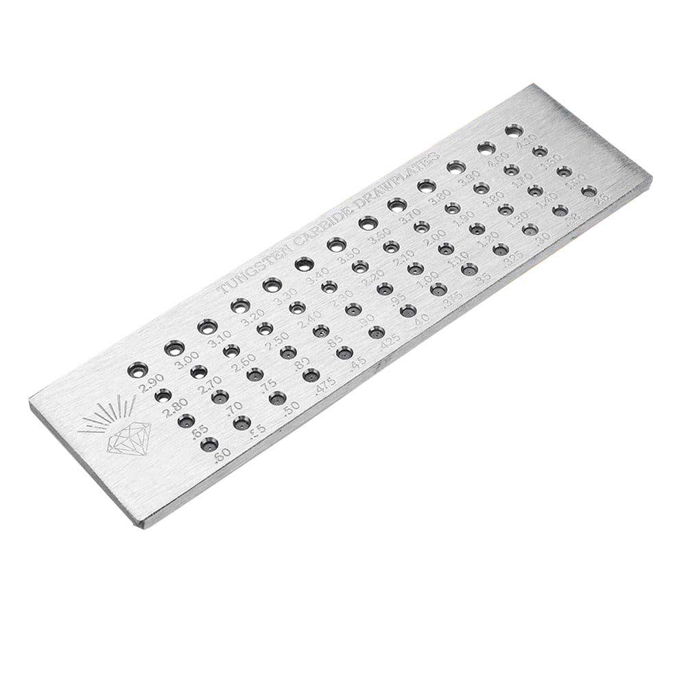 52 Round Holes Tungsten Carbide Wire Drawplate 0.26-4.0mm Jewelry Making Tool