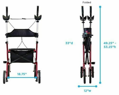 NOVA PHOENIX RISE UP Rollator Walker Upright Padded Armrest-3 Colors