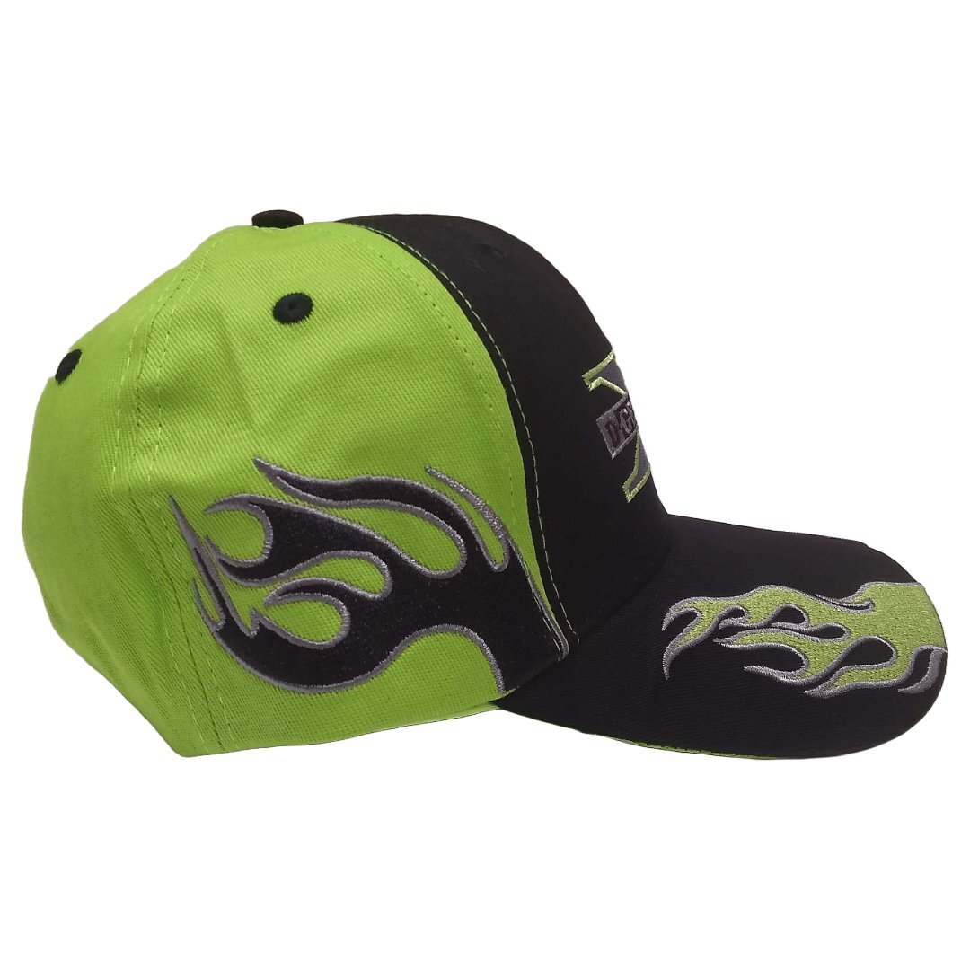DX Flames Green and Black Baseball Hat