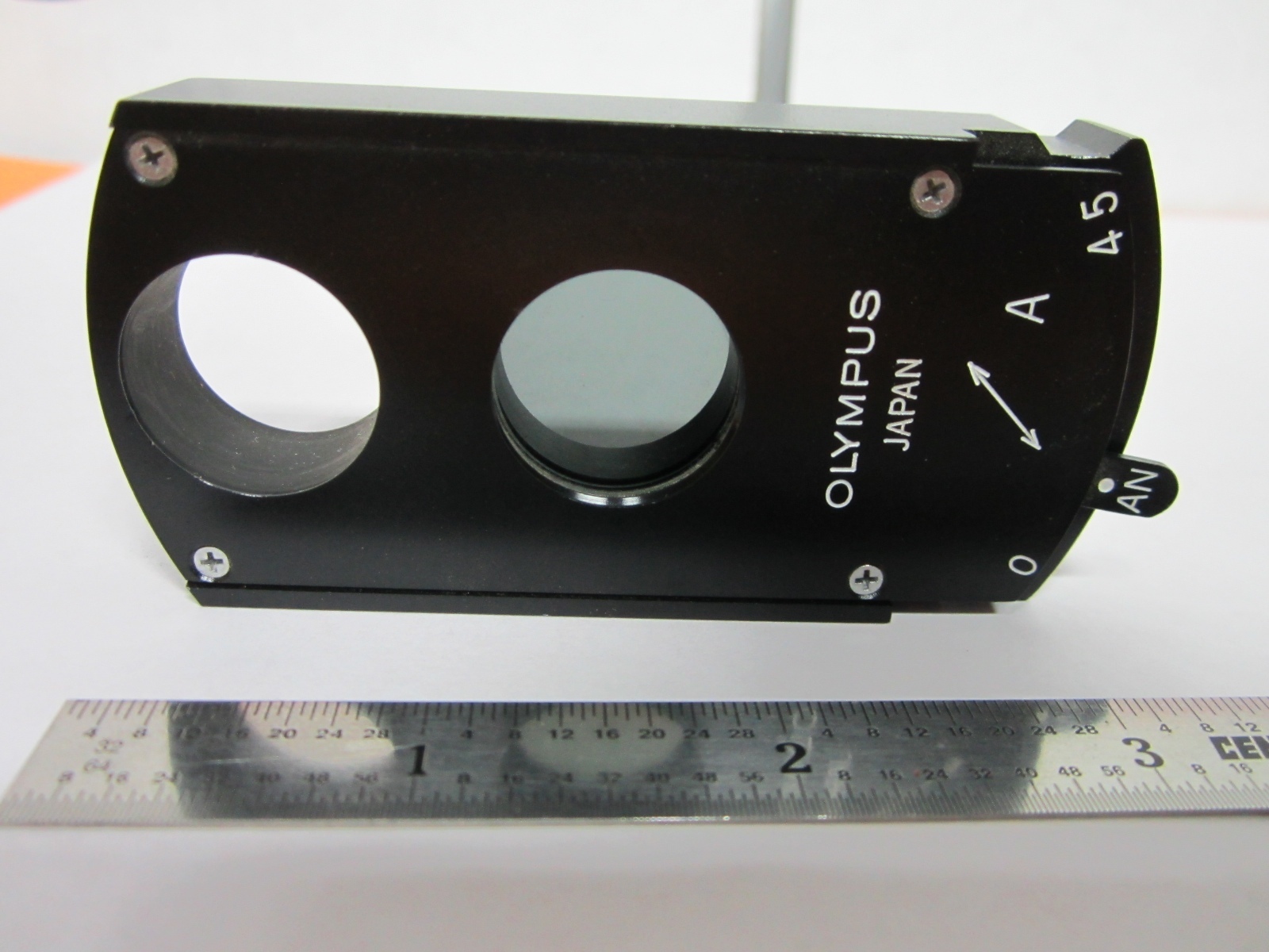 MICROSCOPE PART OLYMPUS JAPAN POLARIZER SLIDE OPTICS BIN#B2-C-50