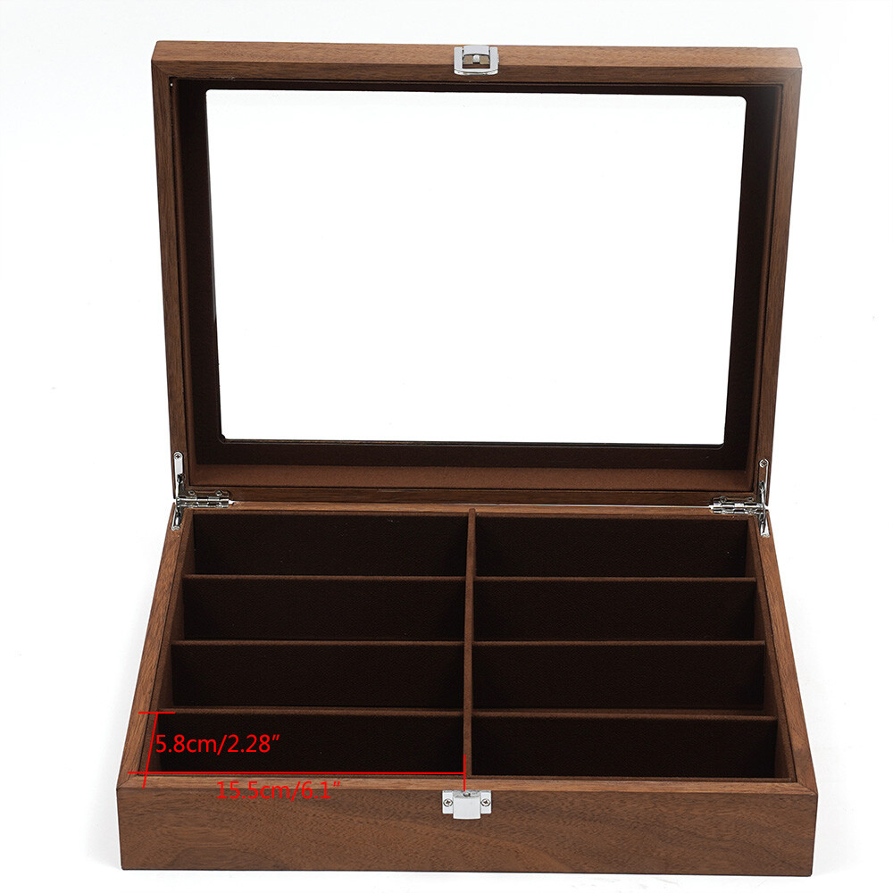 Sunglasses Case Display Eyeglass Box Storage Box Case 8-Bits Walnut Box Gift