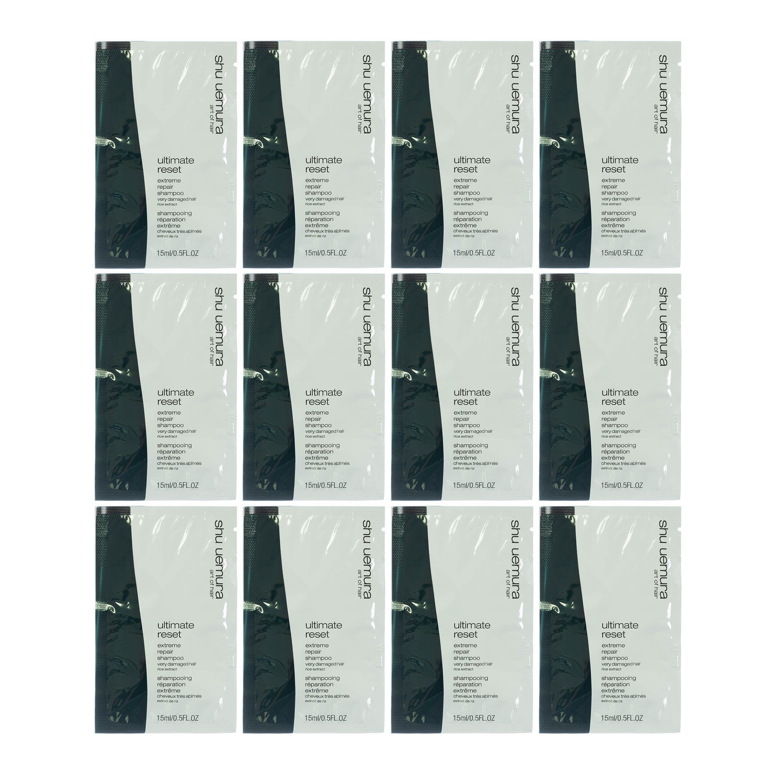 Shu Uemura Ultimate Reset Extreme Repair Shampoo 0.5oz/15ml SAMPLE X 12