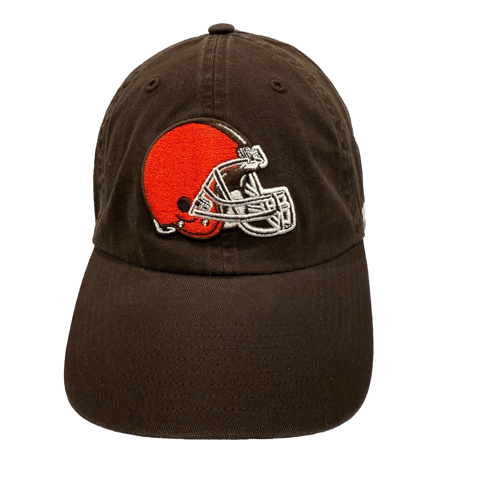 Cleveland Browns Orange Helmet on Brown Cotton Hat Cap Strap Buckle NFL 47 Brand