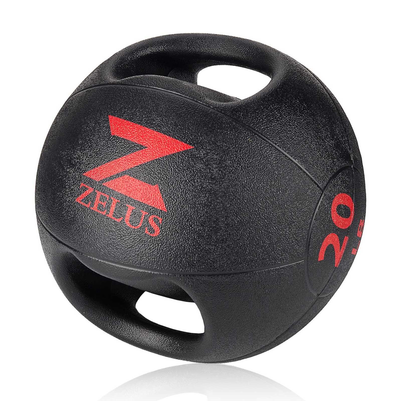 ZELUS Medicine Ball with Dual Grip| 20lb Exercise Ball |Weight Ball with