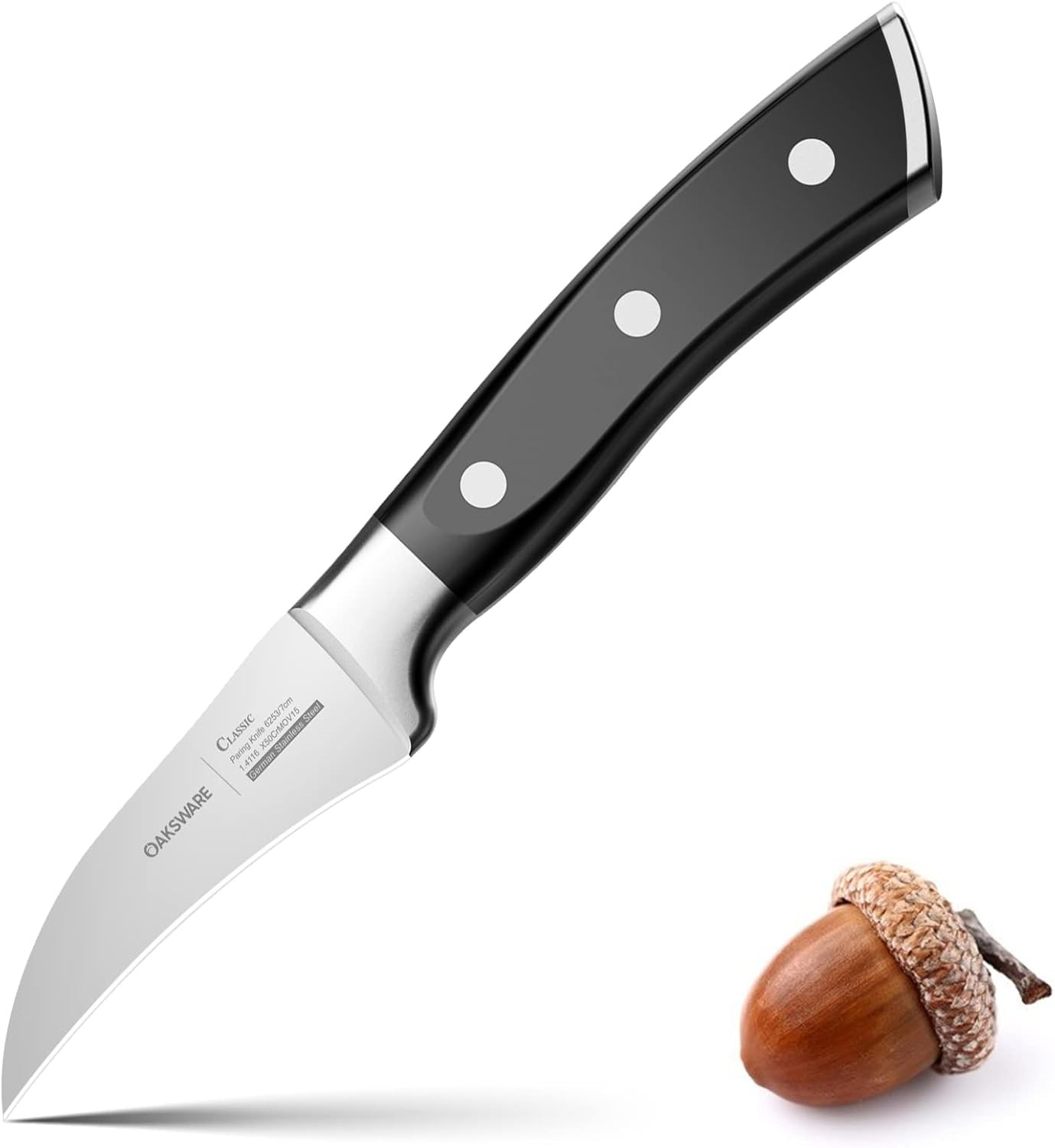 2.75" Bird Beak Paring Knife German Stainless Steel Peeling Curved Fruit Knife