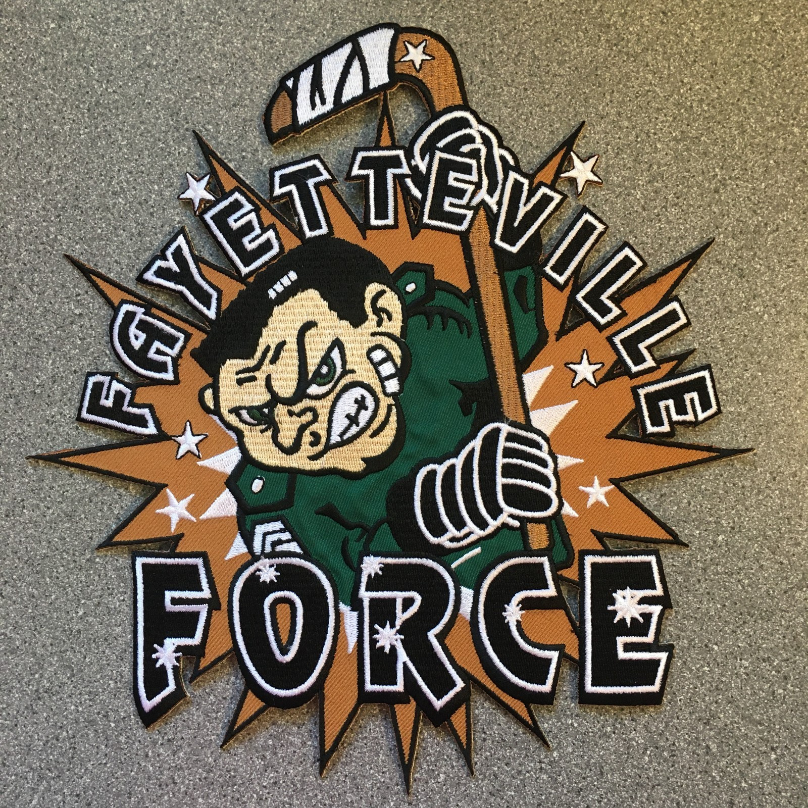 1997-2001 FAYETTEVILLE FORCE CHL HOCKEY MINORS VTG LARGE 10" DEFUNCT TEAM PATCH