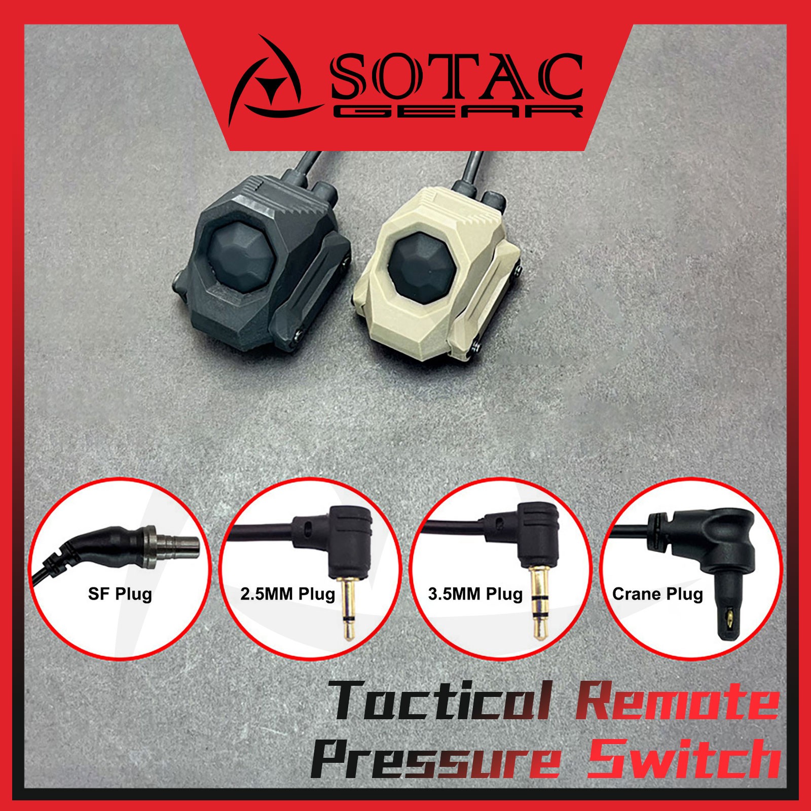 SOTAC Tactical AXON-SL Remote Pressure Switch Fit 20mm Picatinny Rail Mount