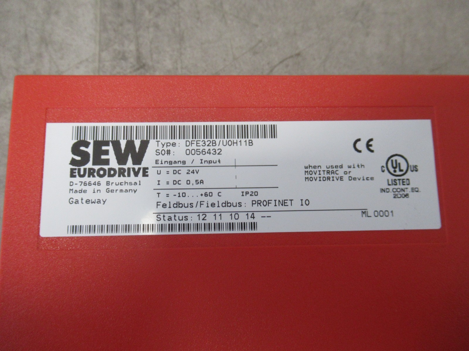 SEW Eurodrive DFE32B/UOH11B Fieldbus Gateway Profinet Module
