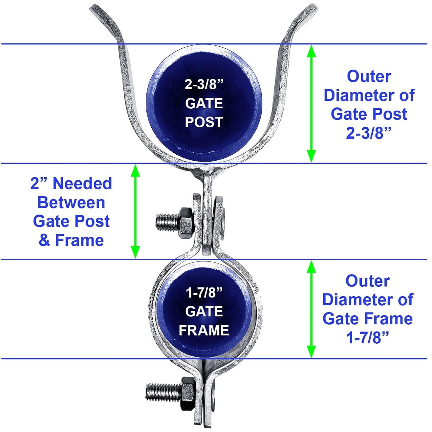 Durable Galvanized Gate Fork Latch 1-7/8" x 2-3/8"