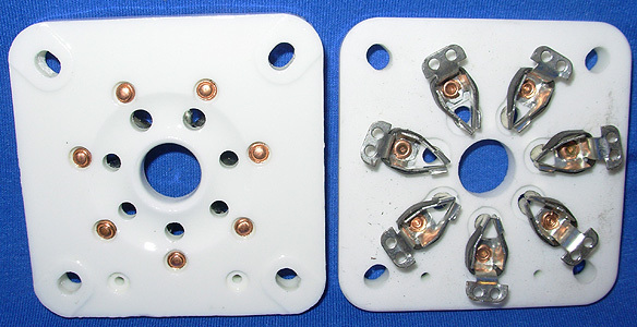 Pair New Ceramic Large 7 pin Vacuum Tube Sockets for 813 4E27 5-125B, etc