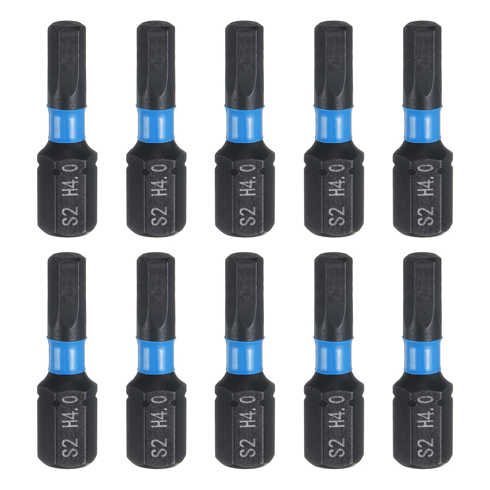 10pcs H4.0 Magnetic Hex Screwdriver Bit 1/4" Hex Shank 25mm/1" Length S2 Steel
