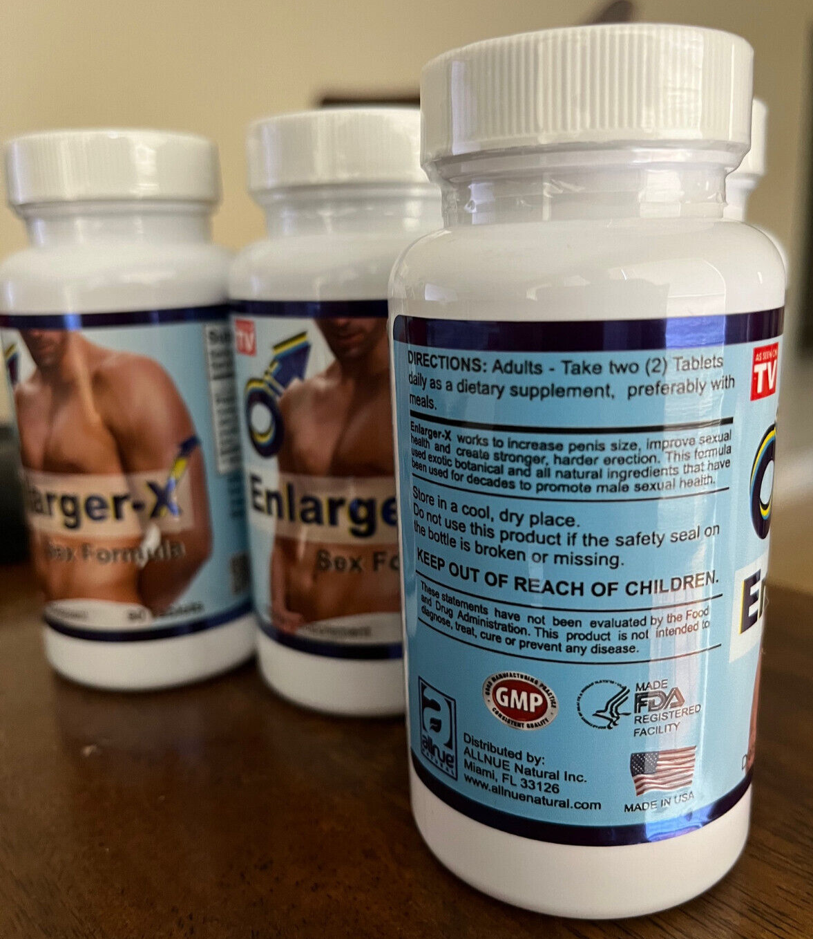pack 3 Enlarger X SEX FORMULA DIETARY SUPPLEMENT 360 tablets hombre yohimbe