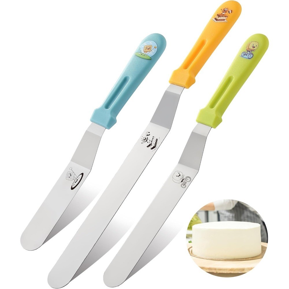 Offset Spatula Set of 3 Stainless Steel Icing Spatula Cake Decorating Tools