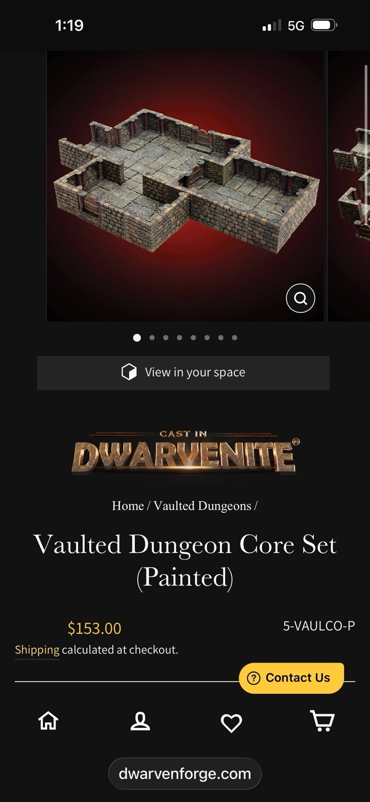 Dwarven Forge Vaulted Dungeon, Core Set  Factory Painted ￼