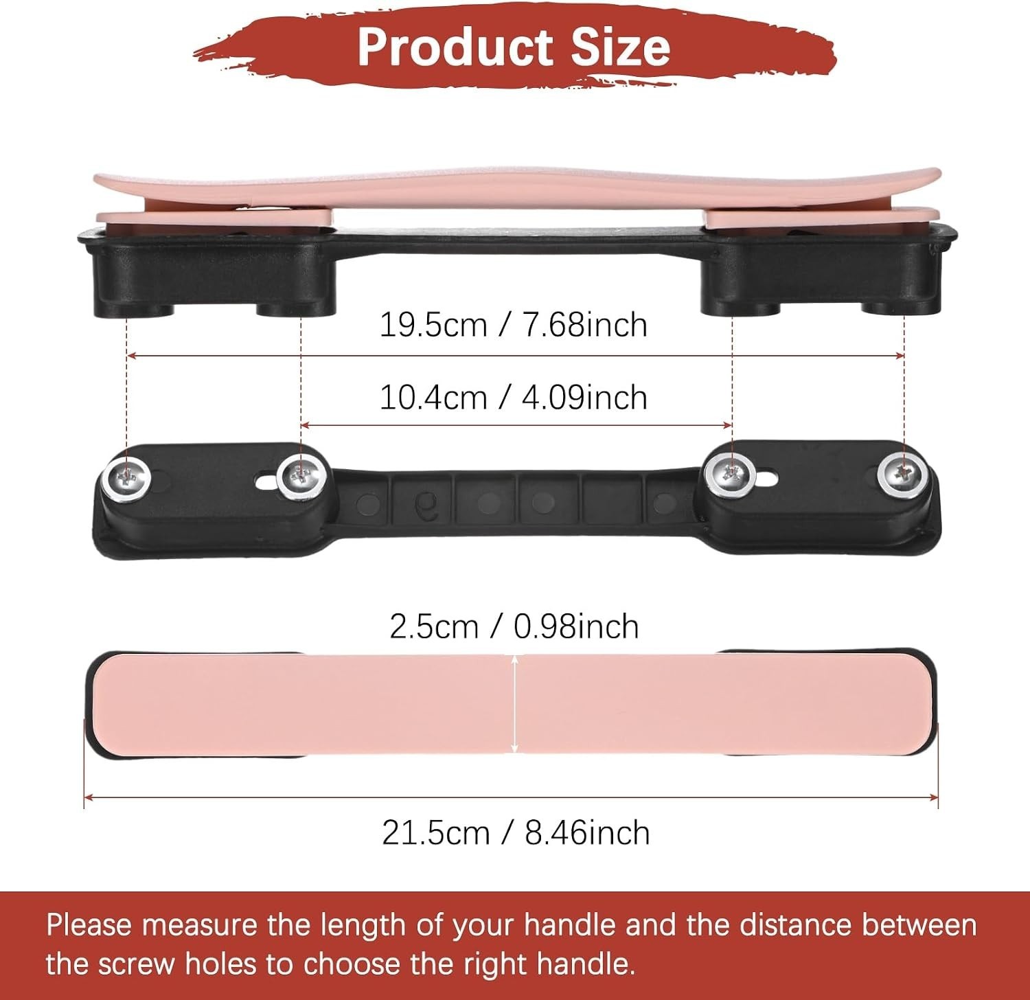 Luggage Replacement Handle [2PCS] -Plastic Handle Grip Carry Strap with Screw...