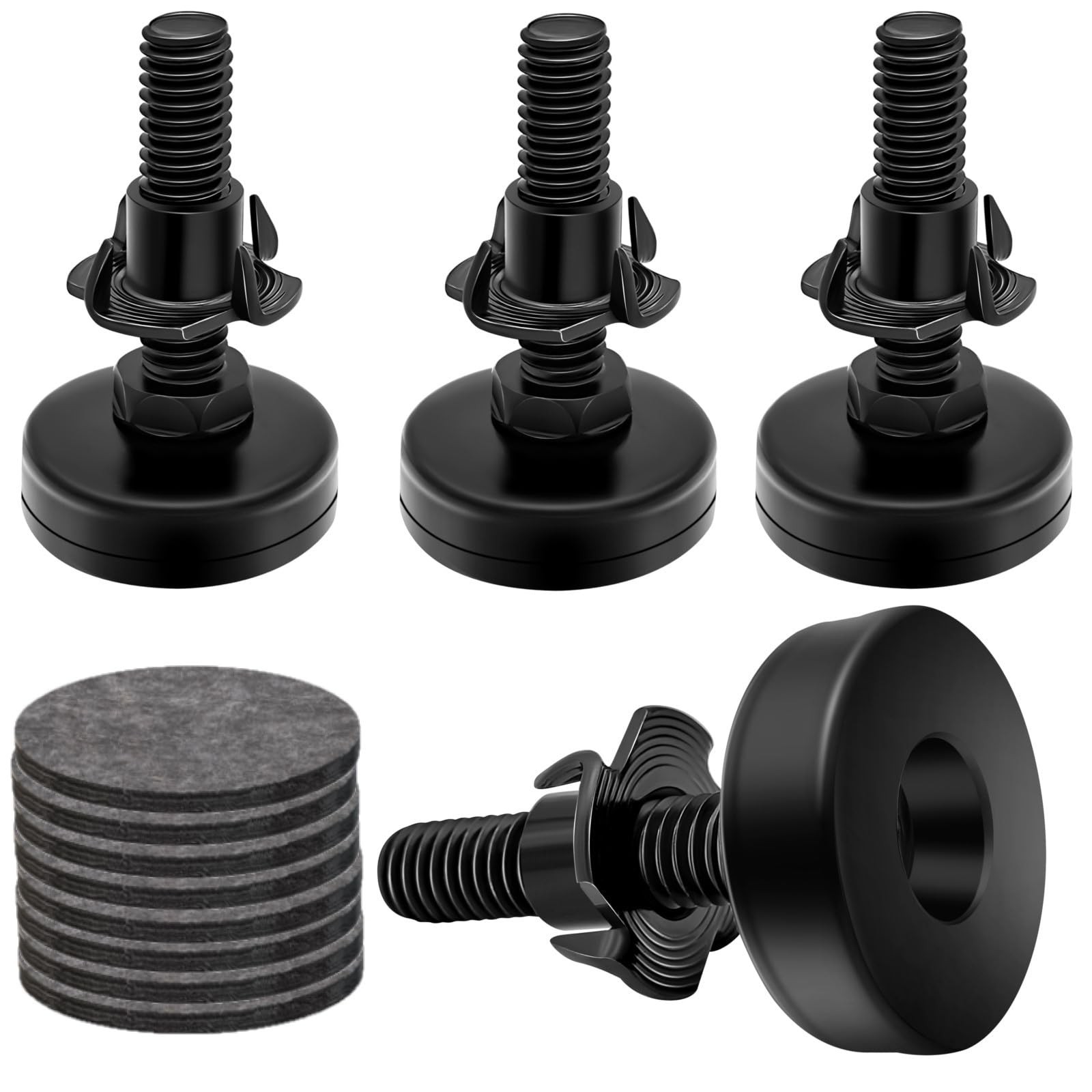 Adjustable Leveling Feet, 4 Pack, 3/8'-16 UNC Threaded Heavy Duty Leg Leveler