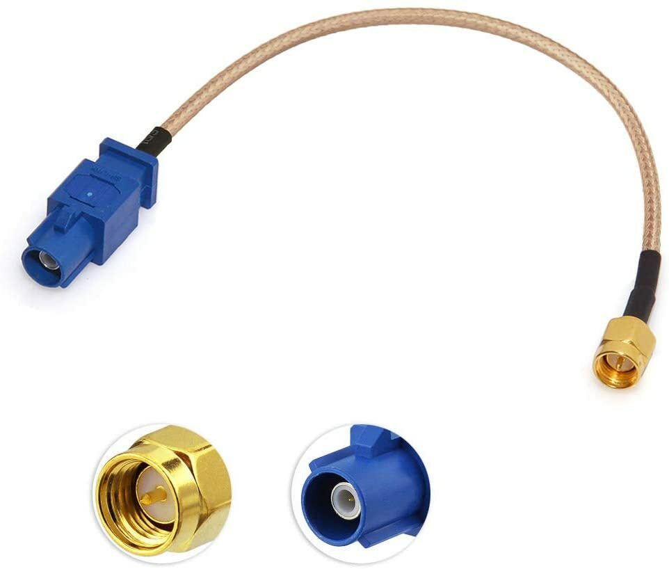 Bingfu Vehicle Car GPS Antenna Adapter Cable SMA Male to Fakra C Male Blue Coax