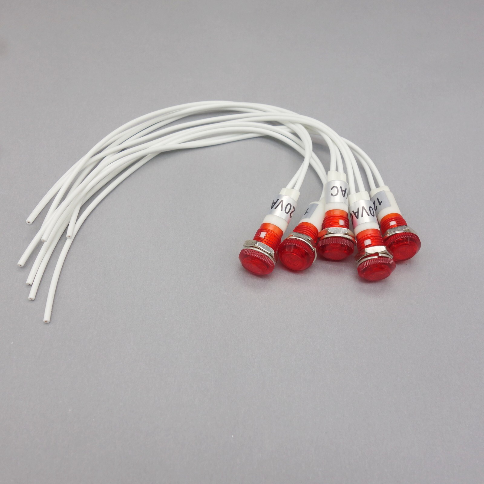 5 Pcs 6V AC/DC 10mm RED Panel Mounting LED Indication Signal Pilot Lights